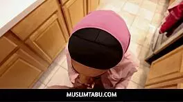 I can't stop watching curvy ebony Lily Starfire ride in hijab like a pro!