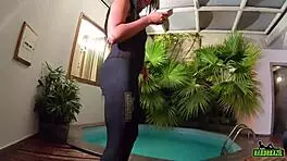 Hardbrazil party prep turns into poolside orgy with Paola Gurgel