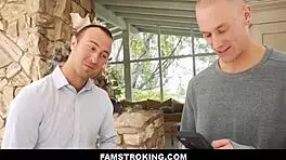 Petite Stepsister's Threesome with Brother and Boyfriend