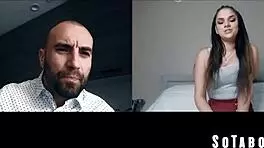 hey, stepdad spanks his naughty stepdaughter for that tramp stamp tattoo during zoom call 😏