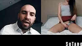 hey, stepdad spanks his naughty stepdaughter for that tramp stamp tattoo during zoom call 😏