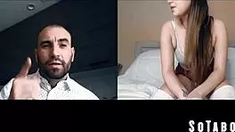 hey, stepdad spanks his naughty stepdaughter for that tramp stamp tattoo during zoom call 😏