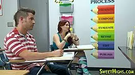 Redhead Teen 18+ Gets Railed Hard in Classroom with Facial Cumshot