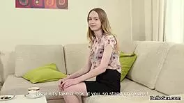 Arousing Nympho Teases Her Pink Vagina with Skill