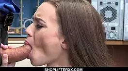 hairy pussy teen 18+ gets fucked by security guy in shop