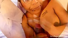 Ebony Teen Fucked Doggystyle with Cumshot