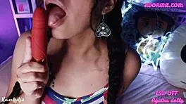 Testing dildo for double pleasure with agatha dolly