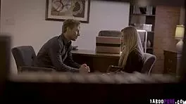 Obsessed teacher develops dark fixation on virgin student, licking and sucking her natural tits.