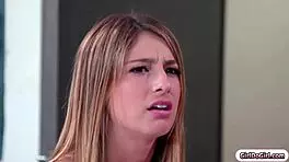 Kristen kissing and licking stepmom's ass while touching