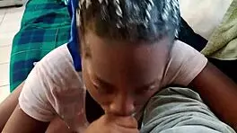 Stepbrother Cums on Stepsister's Face with Big Pierced Dick