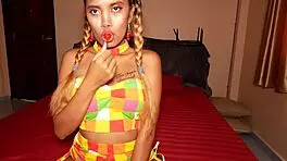 Horny Thai Teen Flashes Tits On Webcam!