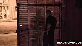 hey, watch this teen goldie take it rough outdoors, getting slammed hard in wild action