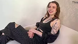 Hot tattoo girl says, I'll give you sloppy deepthroat and rimjob right here