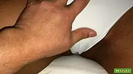 man caught me, sucked my cock, we jerked off, she sat, liked, twerked, filled her pussy