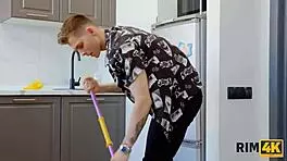 Russian Girl in Red Stockings and Friend Dive Into Wild Threesome Sex With Rimjob Action