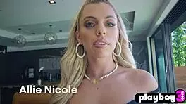 Big booty blonde teen 18+ allie nicole posed in hot dress and showed her perfect curvy body