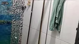 I saw my friend was out, so I licked his big black cock in her bed