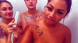 me and my two hot teen friends getting wild in the shower with safira mel and soraya castro 😏💦