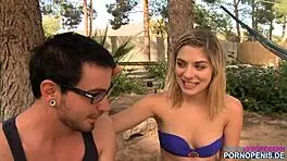 Does this blonde milf escort swallow cum outdoors?