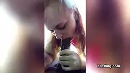 White Trash Slut Sucks My Big Black Cock