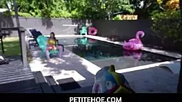 Petitehoe - Tiny 18+ Violet Gems TRAPPED under table. Stepbrother Danny Steele TAKES control!