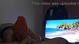 masked colombian babe enters my room and sucks 😍