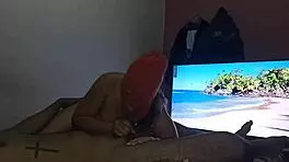 masked colombian babe enters my room and sucks 😍