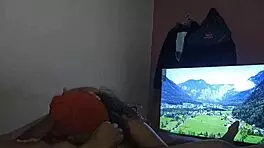 masked colombian babe enters my room and sucks 😍