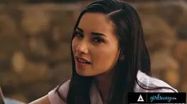 Hot college girl fucks rivals' besties Aidra Fox and Aria Lee in lesbian group action