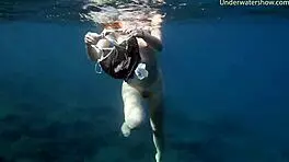 young sluts feel liberated swimming naked alone