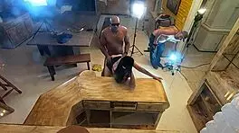 Behind the scenes, Caroline Moraes delivers an explosive blowjob with dirty talk!