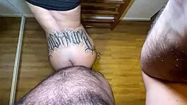 I fucked the redhead hard on all fours in the gym