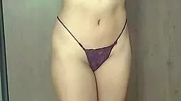 Watch This Sexy Brunette Slut Rip Off Her Red Lingerie And Show Natural Tits!