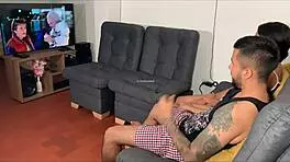 watching boring movie with stepsister turned into huge creampie in pussy