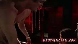 Big tit slave endures rough slapping and bondage from dominant master in bdsm scene.