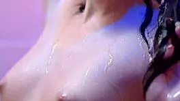 First time threesome with petite teens getting blowjobs, facials, and group cumshots