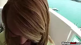 Blonde Amateur Teases Boyfriend with Anal Outdoors