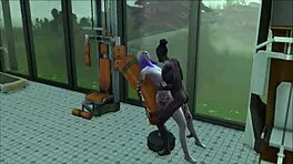 i love these hot milfs with big tits and redheads getting fucked hard in the gym