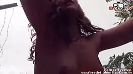 Deutsche Teen 18+ Schlampe Trifft für Outdoor POV Sex