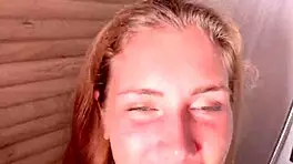 Shower with happy ending blowjob