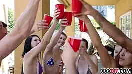 Feeling the intense pleasure of big cocks at summertime BBQ