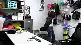 officer deals with busty teen suspect in a hidden cam office scenario