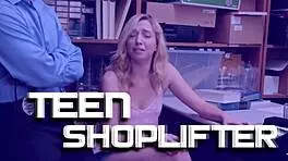 fit officer feels intense pleasure from petite teen's blowjob at work