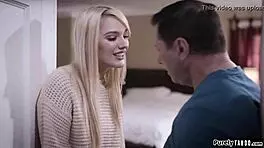 Uncle convinces stepteen to deepthroat cock