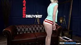 Hot Blonde Teen Melissa Offers Fresh Pussy to Grandpa