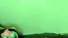 Young ebony babe enjoys a relaxing bath time massage with sensual touches.