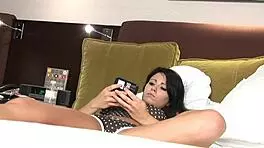 mistress holds chastity key with sexting