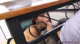 petite teen in casting sucks stepbro's banana like it's real