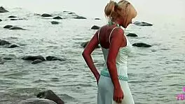 Beach beauty Arya fingers her sweet snatch till she cums hard... ugh, can't stop!