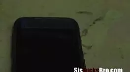 Blindfolded Step Sister Mistakes Cock for Peyton Robbie's Fantasy